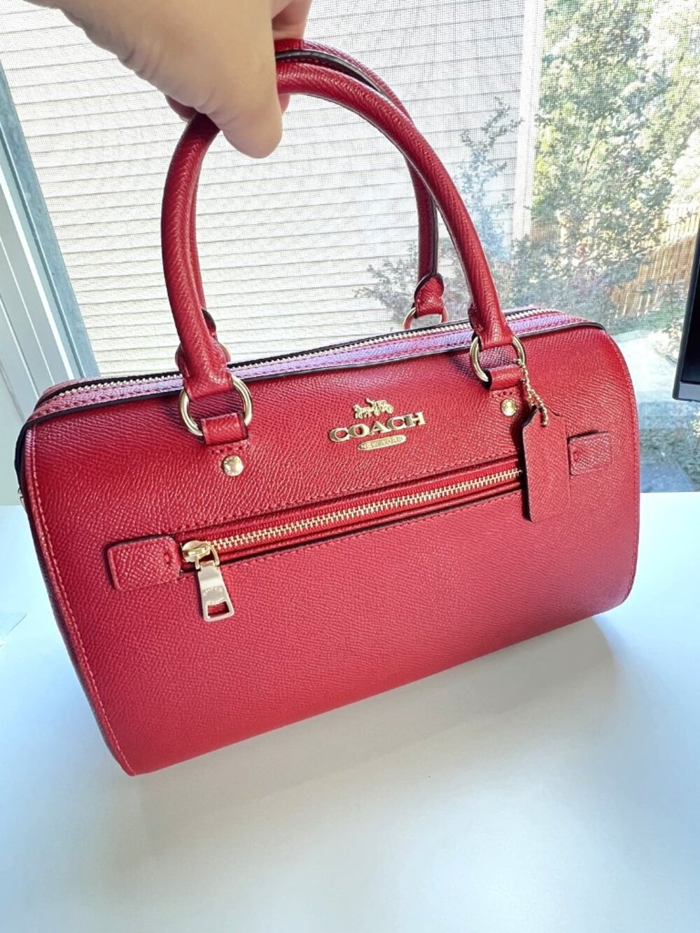 Coach Rowan Satchel – Deep Red Leather – F79946